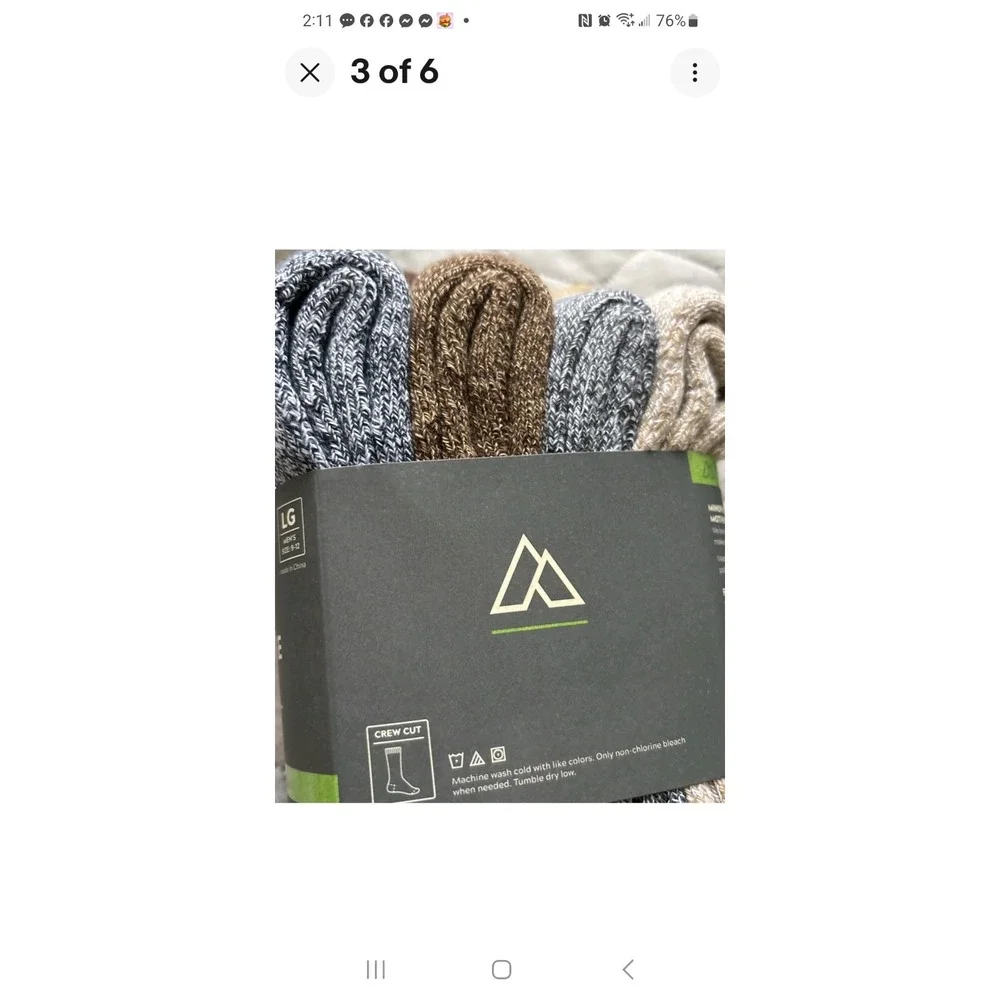 Alpine Design Performance Hiker Hiking Crew Socks - 4 Pack Size Large Men's 9-12